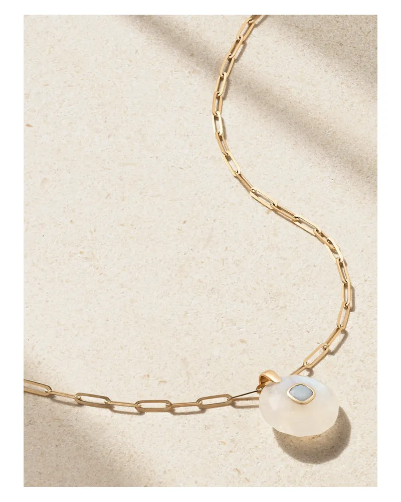 Pascale Monvoisin Milo Kette Aus 9 Karat Gold Mit Mondstein Und Opal Gold