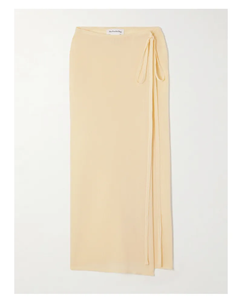FRANKIE Shop Alsen Midi-wickelrock Aus Strick - Creme Creme
