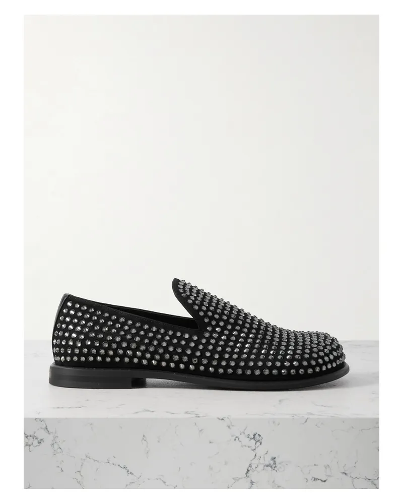 J.W.Anderson Loafers Aus Veloursleder Mit Kristallen - Schwarz Schwarz