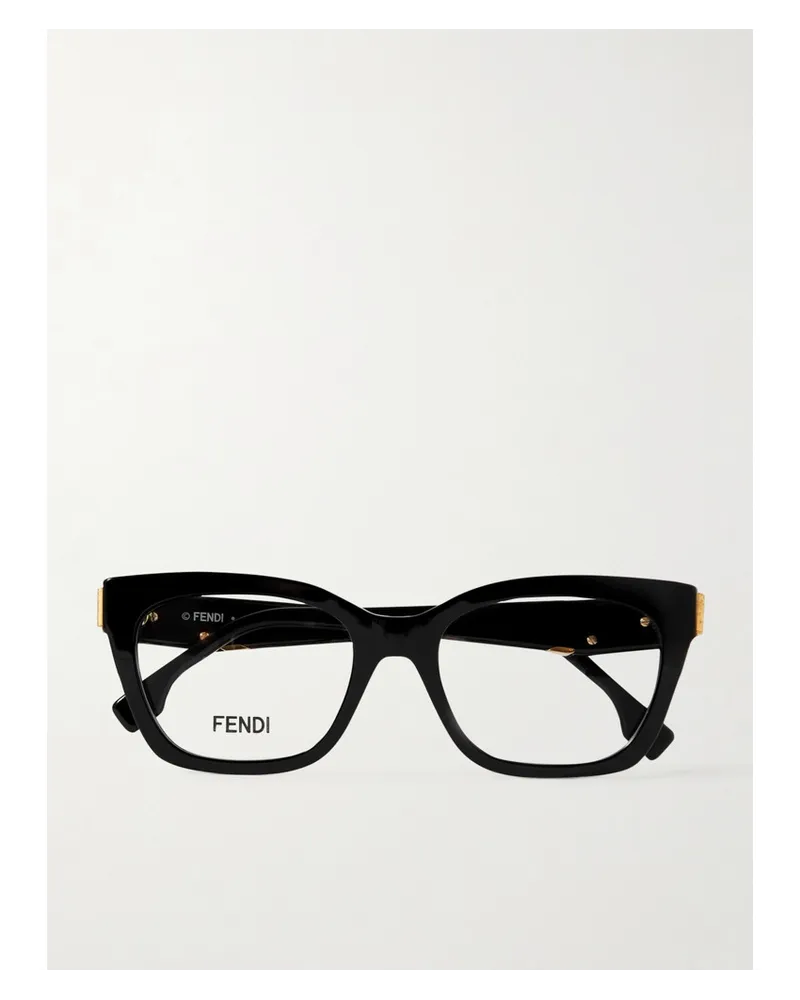 Fendi First Brille mit Eckigem Rahmen aus Azetat Schwarz