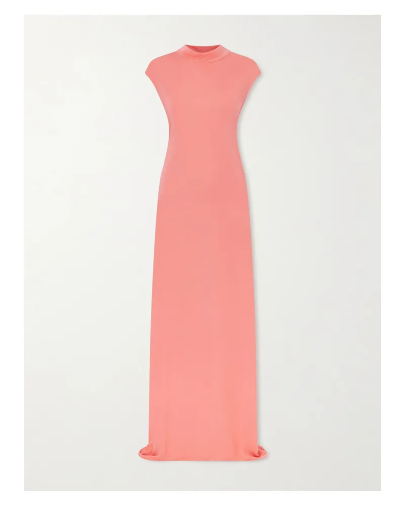 Tom Ford Open-back Asymmetric Knotted Crepe-jersey Maxi Dress - Orange Orange