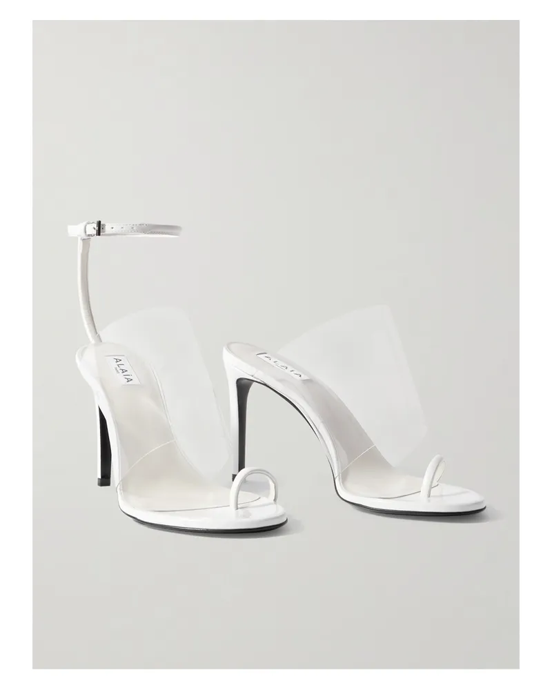 Alaïa Asymmetric Patent-leather And Pvc Sandals - White White