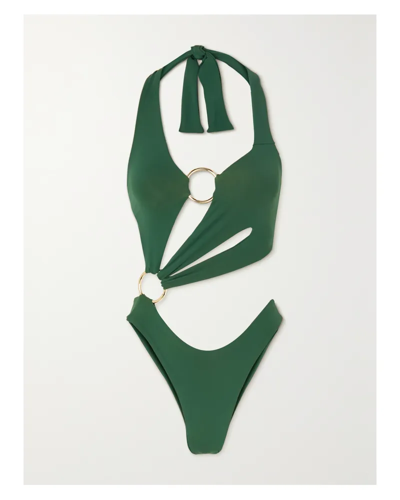 Louisa Ballou Badeanzug Mit Cut-outs Und Verzierungen - Grün Grün