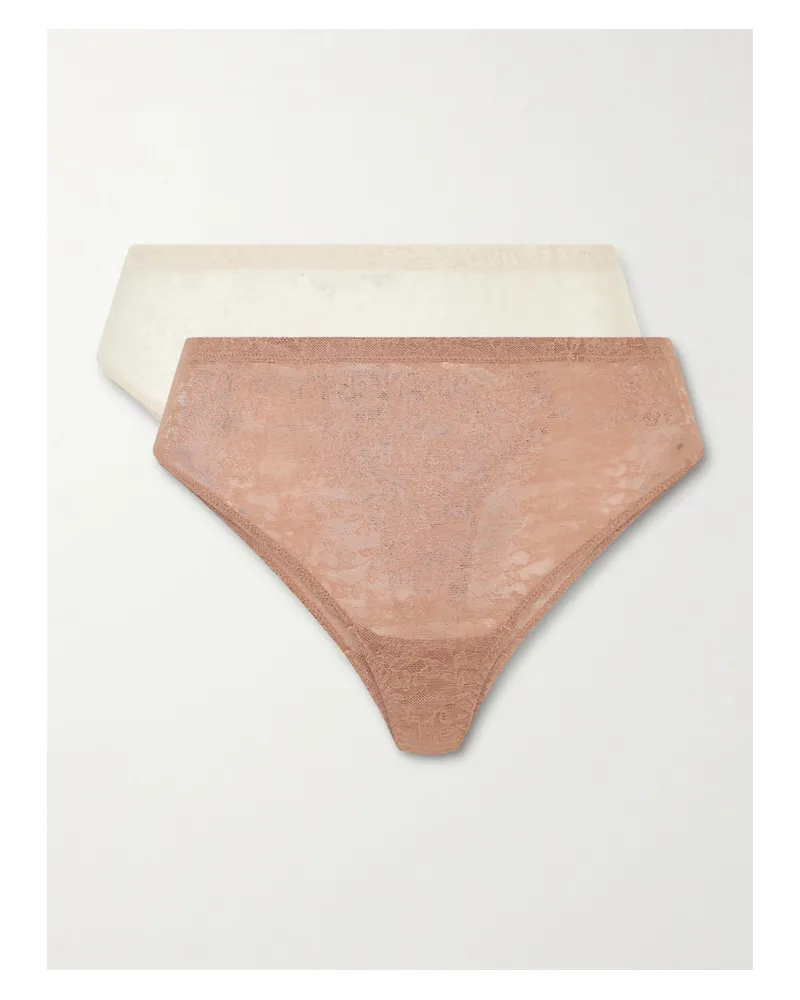 Spanx Stretch Lace Briefs - Neutrals Neutrals