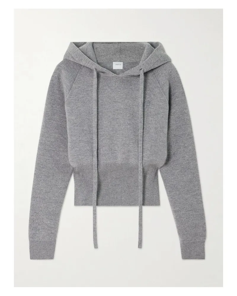 Patou Hoodie Aus Einer Merinowollmischung Mit Applikation - Grau Grau