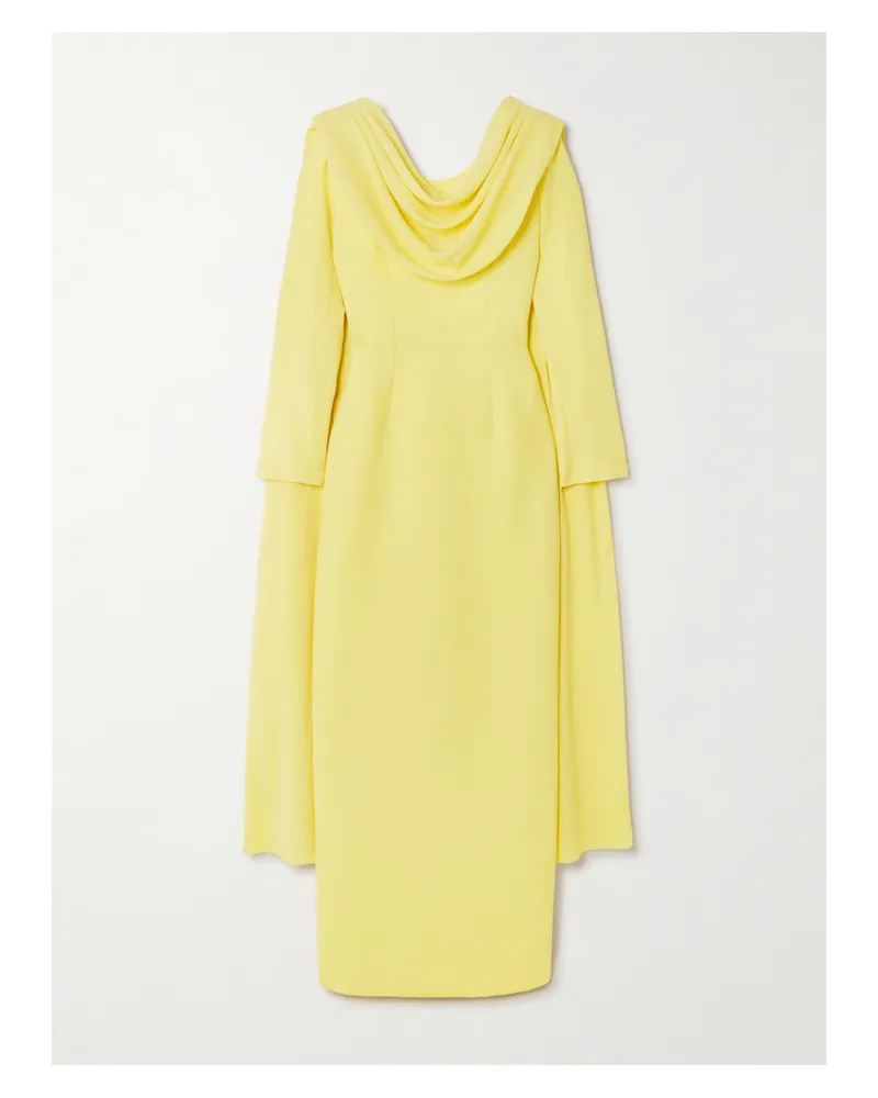 EMILIA WICKSTEAD Zaira Draped Wool-crepe Gown - Yellow Yellow