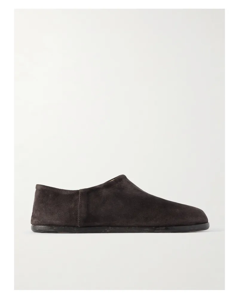 Maison Margiela Tabi Loafers Mit Geteilter Kappe Und Einklappbarer Fersenpartie Aus Veloursleder - Braun Braun