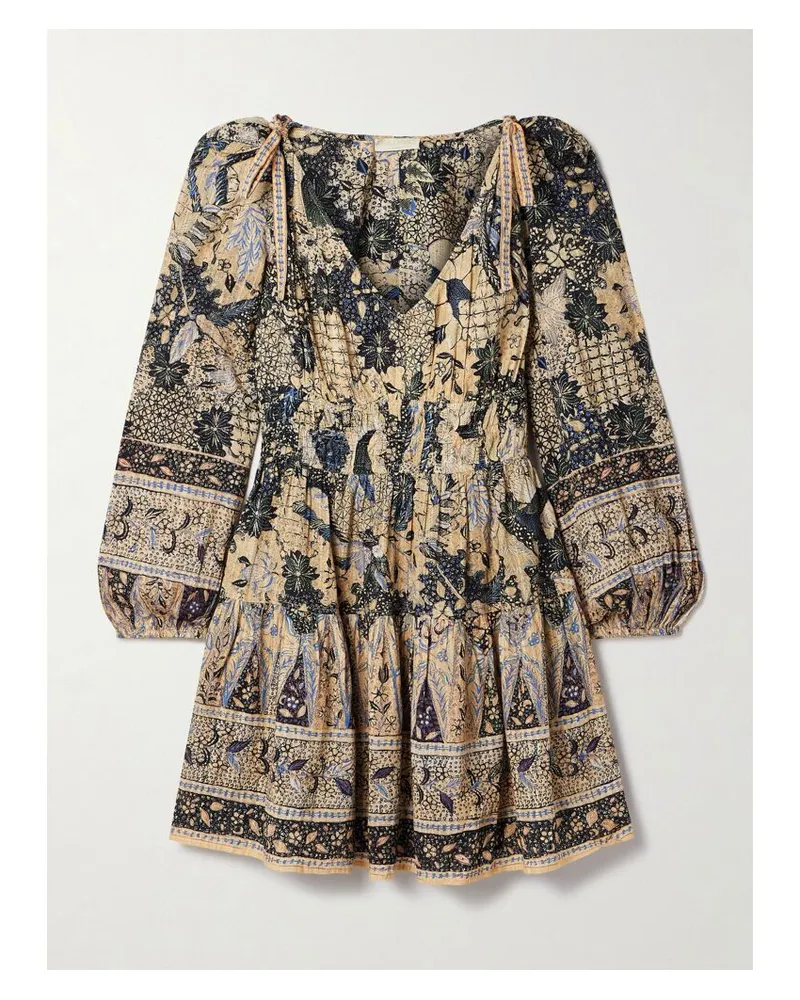 Ulla Johnson Anika Minikleid Aus Bedrucktem Voile Aus Einer Baumwollmischung - Braun Braun