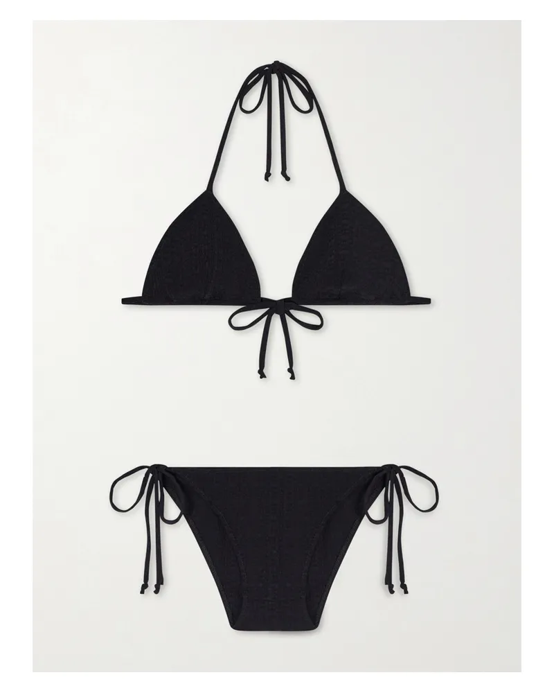 Lisa Marie Fernandez Seerscuker Triangle Bikini - Black Black