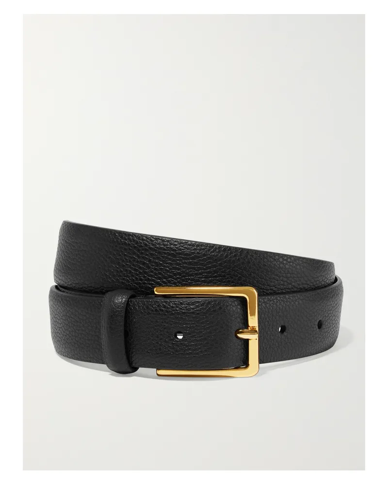 Anderson's Textured-leather Belt - Black Black