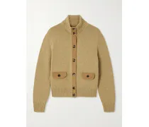 Parksville Cardigan Aus Kaschmir Mit Velourslederbesätzen - Braun