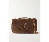 Loulou Matelassé Suede Shoulder Bag - Brown