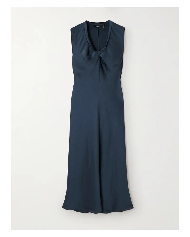 Theory Twist Scoop Kleid Aus Recyceltem Satin - Blau Blau