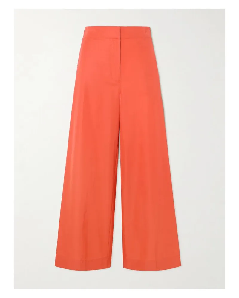 Joseph Thurlow Hose Mit Weitem Bein Aus Einer Seiden-baumwollmischung - Orange Orange