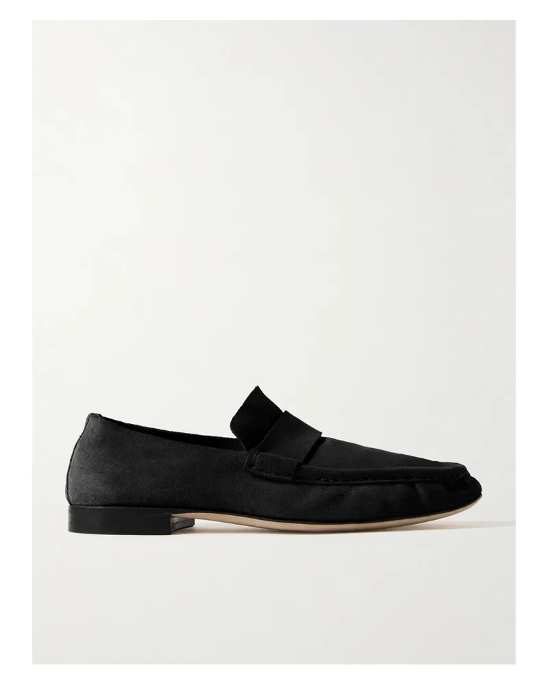 The Row Loafers Aus Veloursleder - Schwarz Schwarz