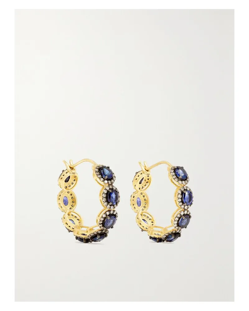 Amrapali Mini Rajasthan Creolen Aus 18 Karat Gold Mit Saphiren Und Diamanten Gold