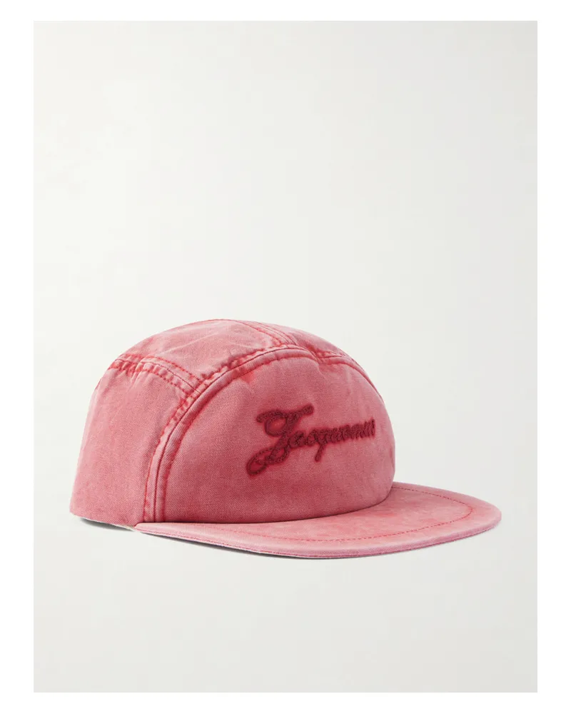 Jacquemus Gardian Baseballkappe Aus Baumwolle Mit Logostickerei - Rot Rot