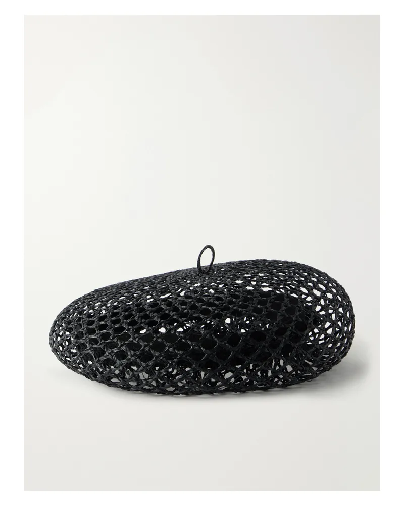 Gigi Burris Coco Open-knit Straw Hat - Black Black