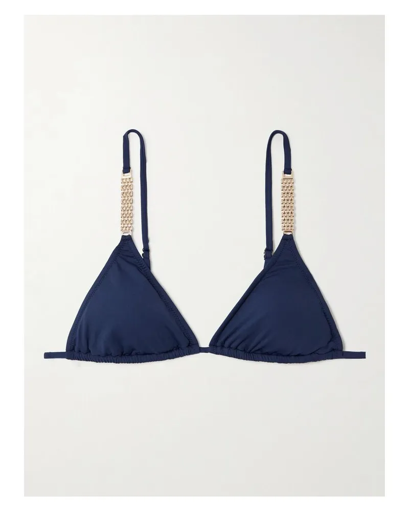 Melissa Odabash Maldives Triangel-bikini-oberteil Mit Verzierungen - Blau Blau