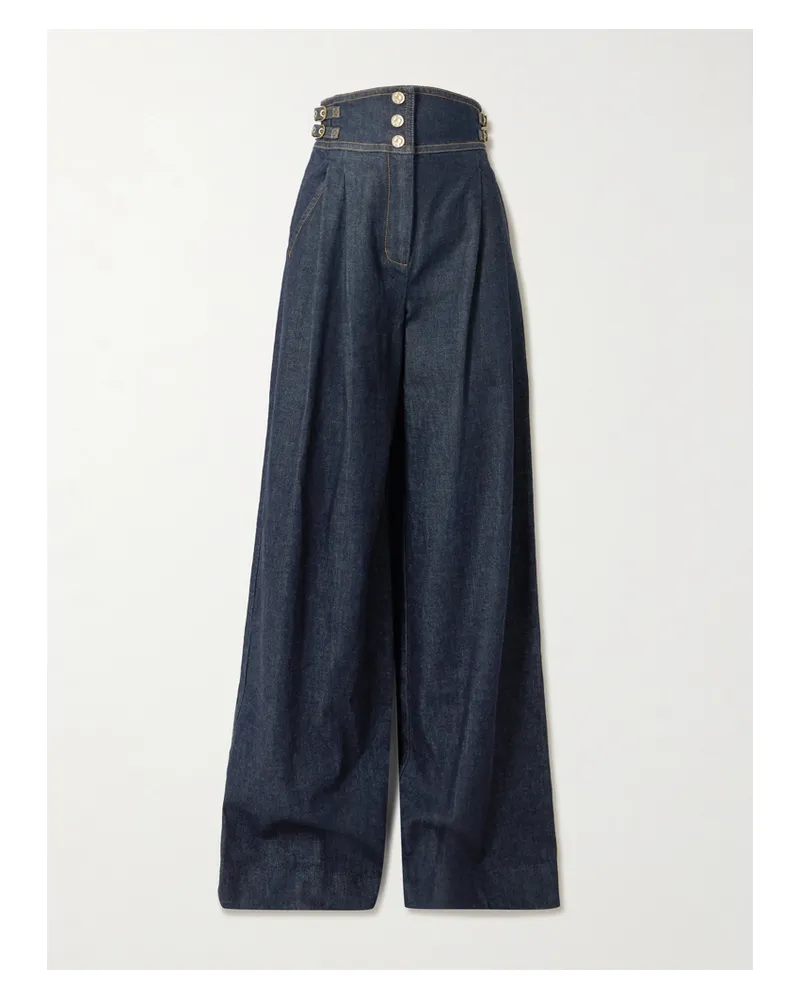 Zimmermann Rebellion Hoch Sitzende Jeans Mit Weitem Bein - Blau Blau