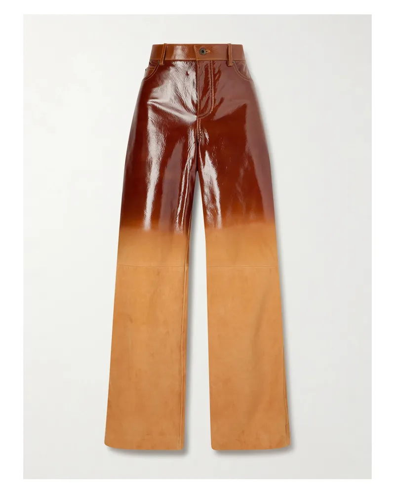 Loewe Dégradé Suede Straight-leg Pants - Brown Brown