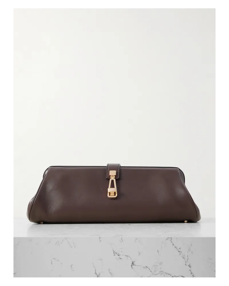Gabriela Hearst Paola Leather Clutch - Brown Brown