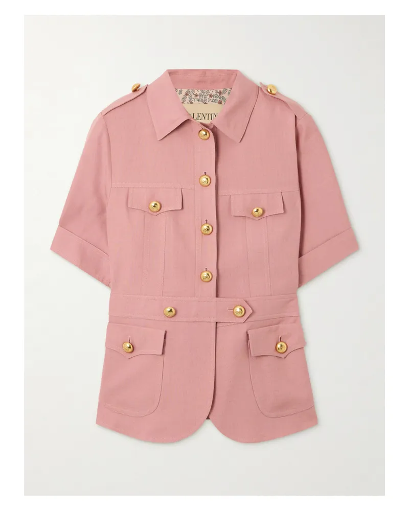 Valentino Garavani Jacke Aus Canvas Aus Einer Kaschmir-baumwollmischung - Pink Pink