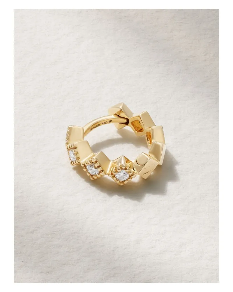 Jacquie Aiche Einzelne Creole Aus 14 Karat Gold Mit Diamanten Gold