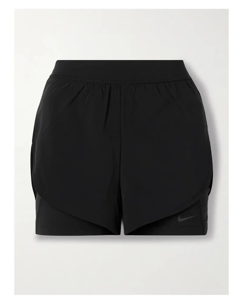 Nike Universa Mehrlagige Shorts Aus „dri-fit“-material - Schwarz Schwarz