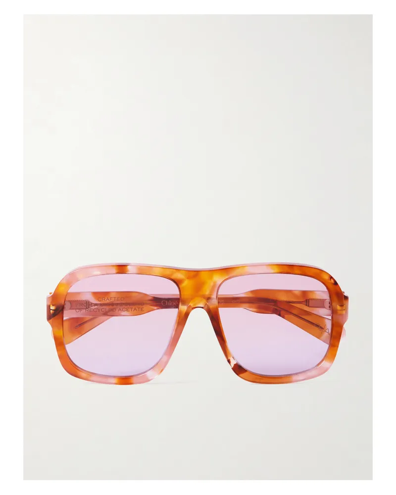 Chloé Gayia Aviator-style Tortoiseshell Acetate Sunglasses - Brown Brown