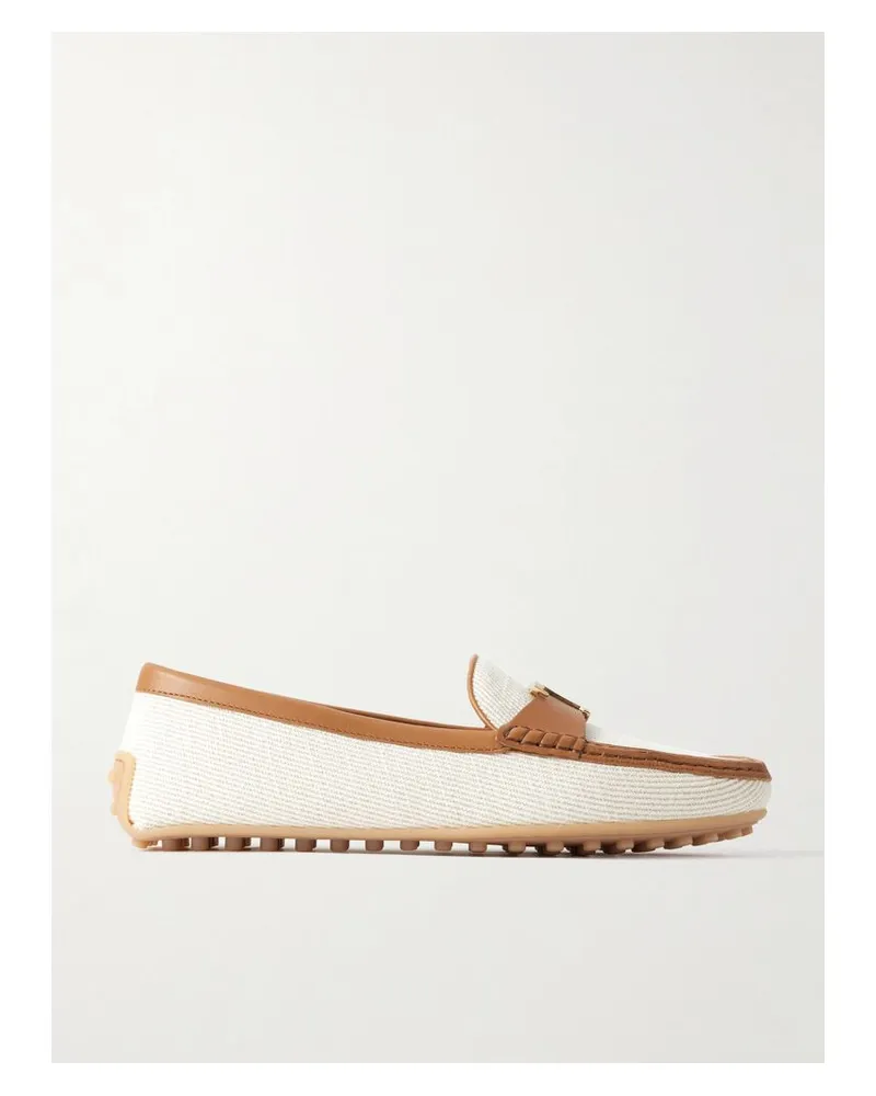 TOD'S Gomma 10l Loafers Aus Canvas Mit Lederbesätzen - Wollweiß Wollweiß