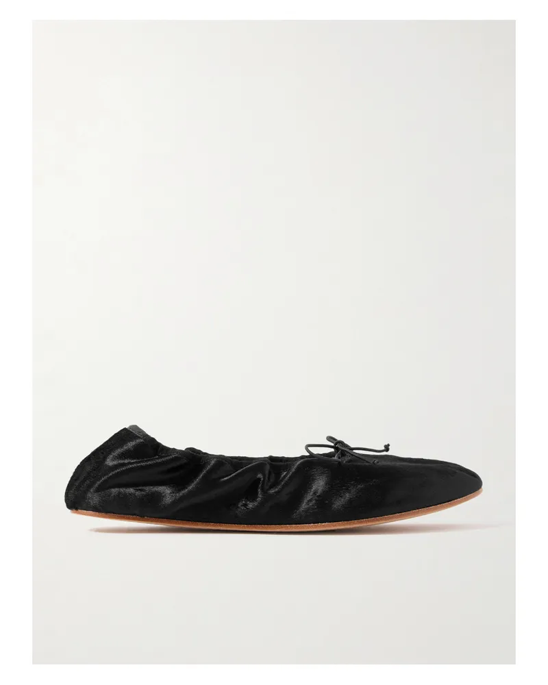 The Row Ballerinas Aus Samt - Schwarz Schwarz