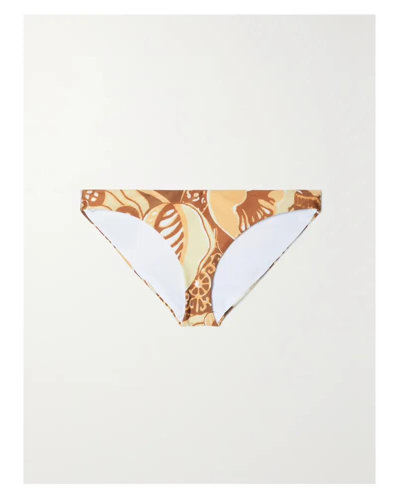 Mara Hoffman Zoa Bikini-höschen Aus Recyceltem Stretch-material Mit Print - Gelb Gelb