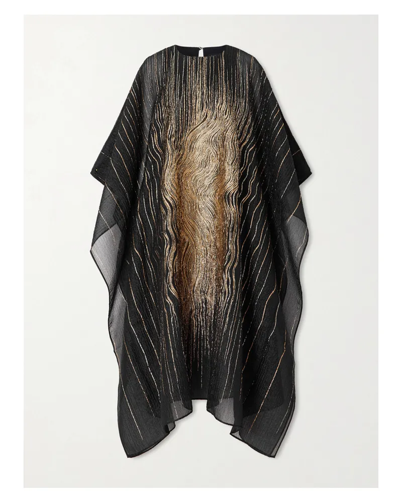 Taller Marmo Venice Fil Coupé Silk-blend Kaftan - Black Black