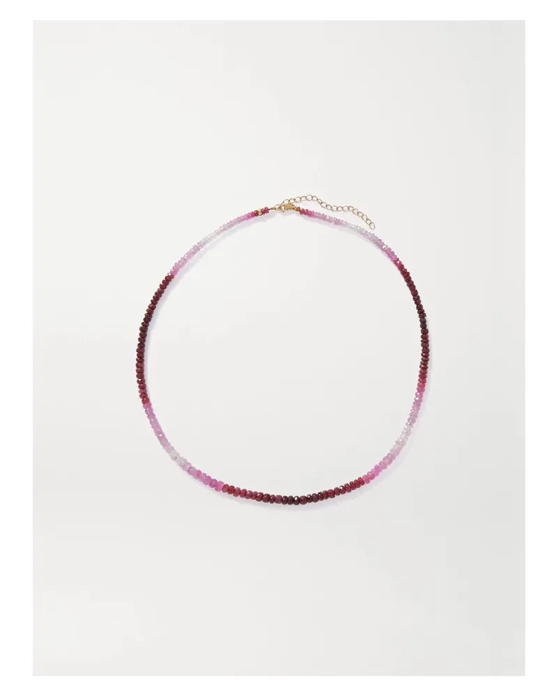 JIA JIA Arizona Kette Mit Rubinen Und Details Aus Gold - Pink Pink