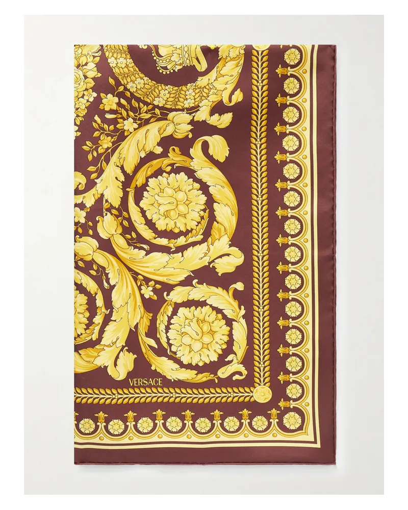Versace Tuch Aus Bedrucktem Seiden-twill - Gold Gold