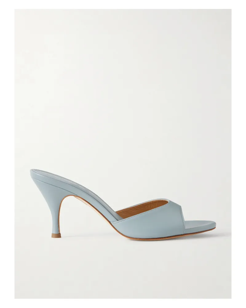 aeyde Samia Leather Mules - Blue Blue