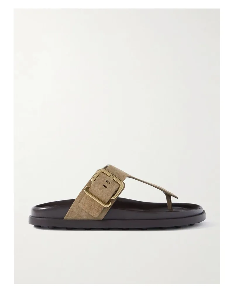 TOD'S Zehensandalen Aus Veloursleder - Braun Braun