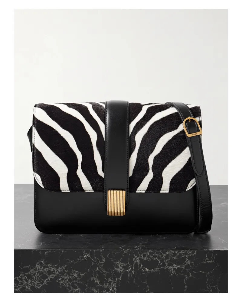 KHAITE Blake Zebra-print Calf Hair And Leather Shoulder Bag - Animal print Animal