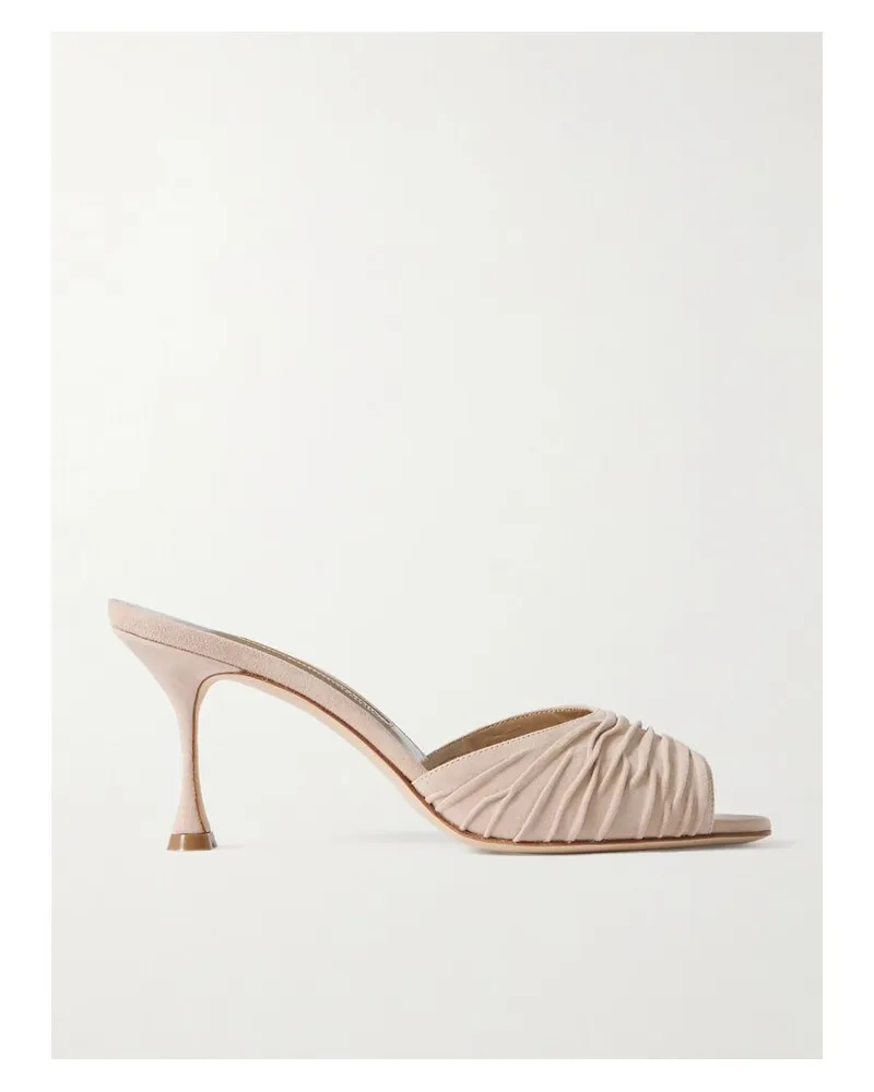 Manolo Blahnik Pirua 70 Mules Aus Veloursleder - Neutral Neutral
