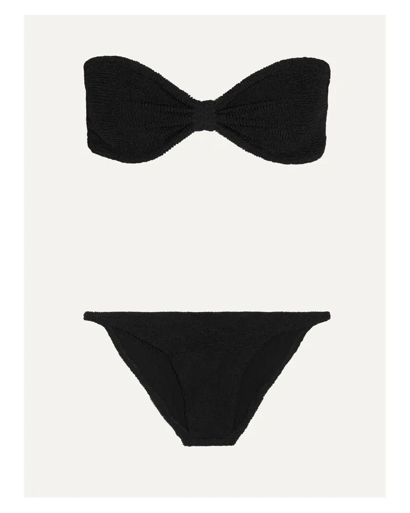 Hunza G Jean Bandeau-bikini Aus Seersucker - Schwarz Schwarz