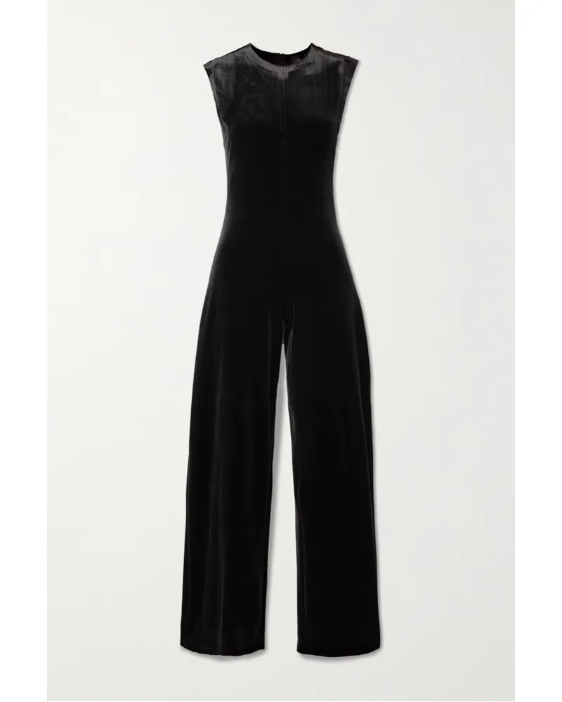 Norma Kamali Jumpsuit aus Stretch-samt Schwarz