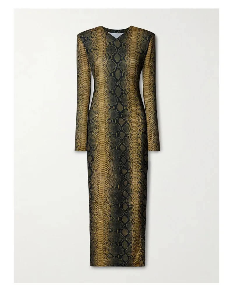 Norma Kamali Midikleid Aus Stretch-jersey Mit Schlangenprint - Animal-Print Animal-print