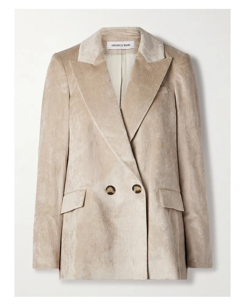 Veronica Beard Sevyn Dickey Doppelreihiger Blazer Aus Cord Aus Einer Baumwollmischung - Neutral Neutral
