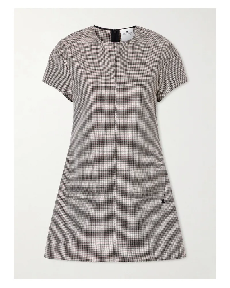 Courrèges Heritage Houndstooth Wool-blend Mini Dress - Multi Multi