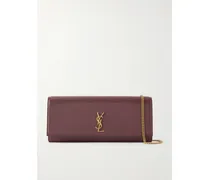 Kate Embossed-leather Clutch - Burgundy