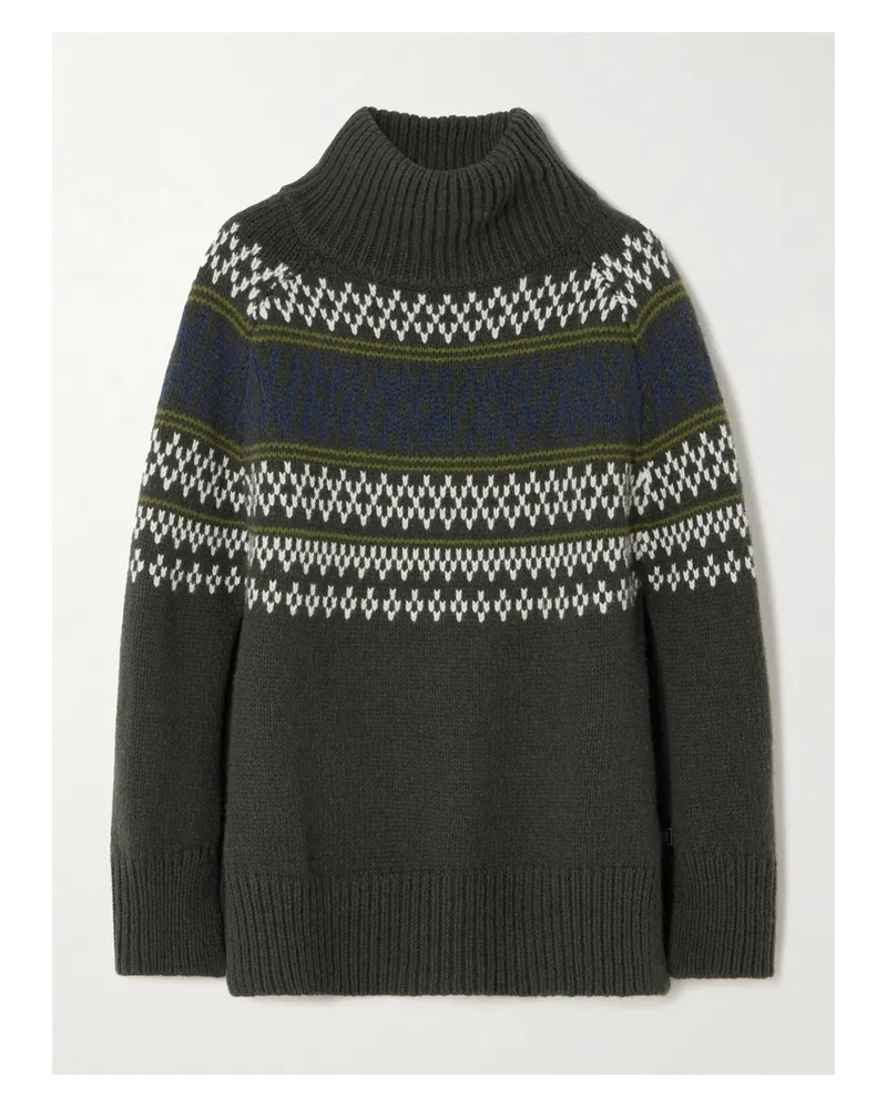 WE NORWEGIANS Setesdal Rollkragenpullover Aus Einer Merinowoll-kaschmirmischung - Grün Grün
