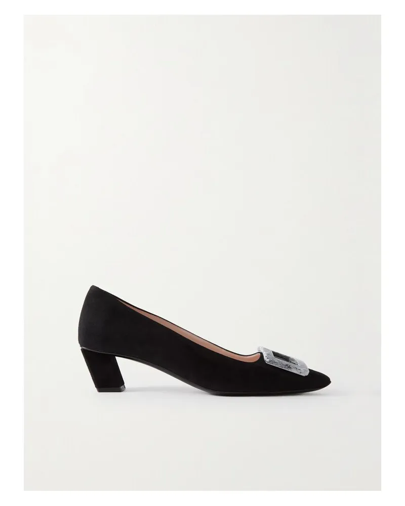 Roger Vivier Belle Vivier 45 Pumps Aus Veloursleder Mit Verzierung - Schwarz Schwarz