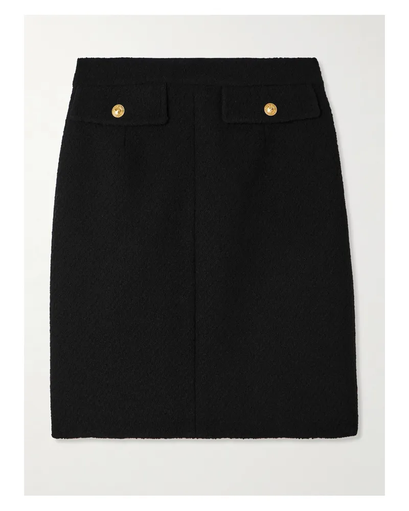 Chloé Minirock Aus Bouclé Aus Einer Wollmischung Mit Zierknöpfen - Schwarz Schwarz