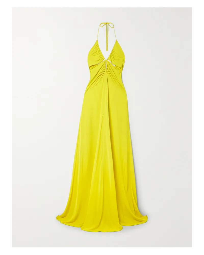 Etro Maxikleid Aus Jersey Mit Raffungen Und Neckholder - Gelb Gelb
